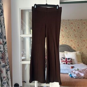 donni rib kick flare in chocolate brown size M